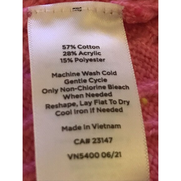 Talbots Sweater Womens XP Green Cable Knit Pullover Long Sleeve Cotton Blend G5 - Picture 4 of 9